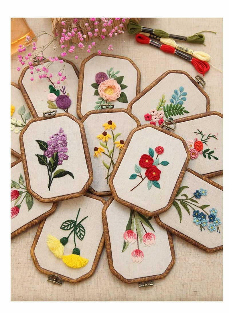 3 Pack Embroidery Starter Kit with Pattern, Three-Dimensional Embroidery European-Style Flowers and Plants, Cross Stitch Kit Handmade Needlepoint Kits for Adults Beginners - Image 3