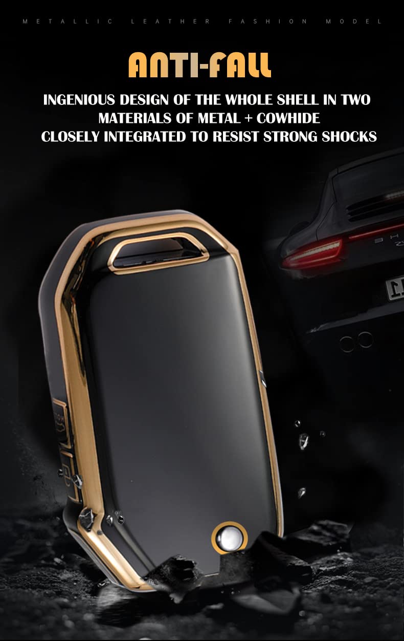 ontto 3-Button Key Fob Cover with Keychain Compatible with Kia Flip Folding Remote TPU Car Key Case for Forte Seltos Soul Sportage Sorento Cerato Telluride Black - Image 5