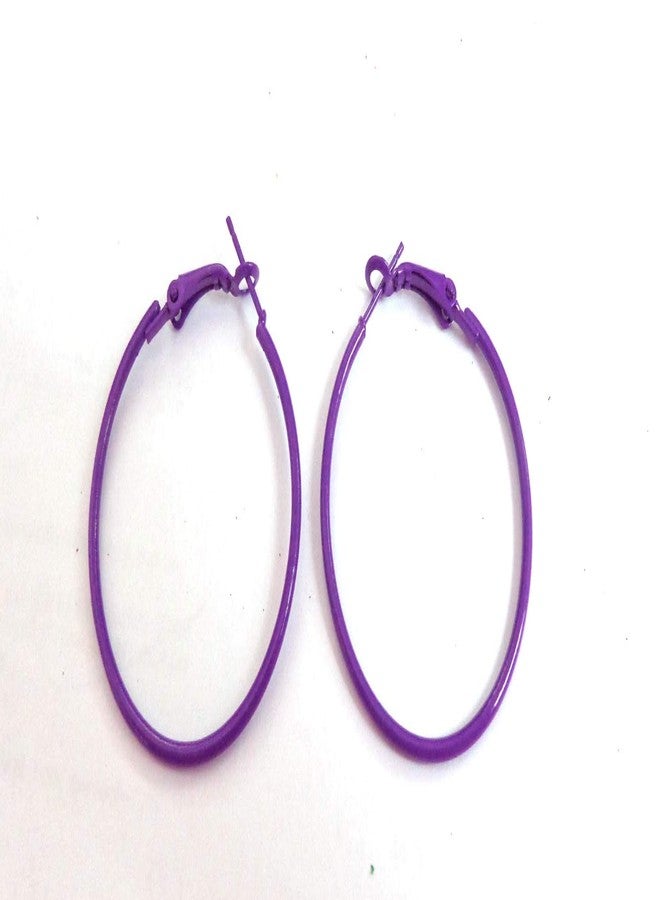 Divas Diggables Purple Hoop Earrings 1.5 inch Hoop Earrings - Image 2