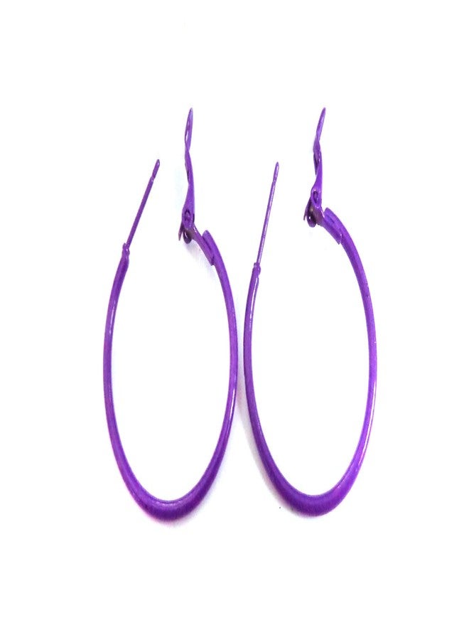 Divas Diggables Purple Hoop Earrings 1.5 inch Hoop Earrings - Image 1