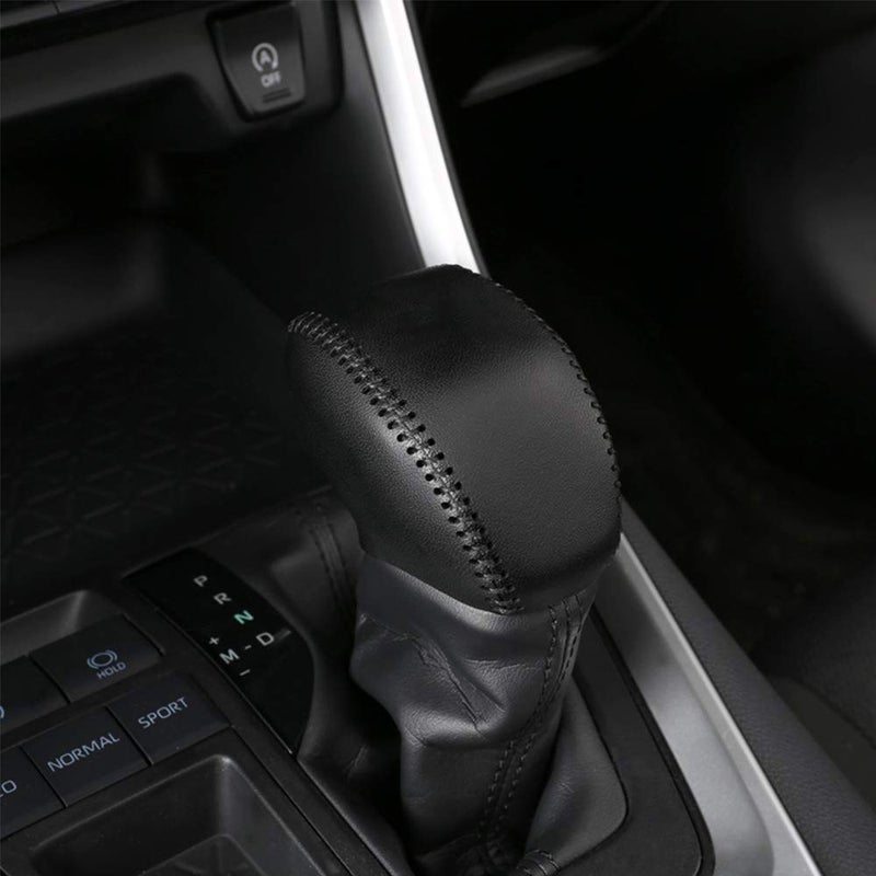 XITER for Genuine Leather Gear Shift Knob Cover Car Protect Accessories Case for Toyota RAV4 20192025 Highlander 20202025Black