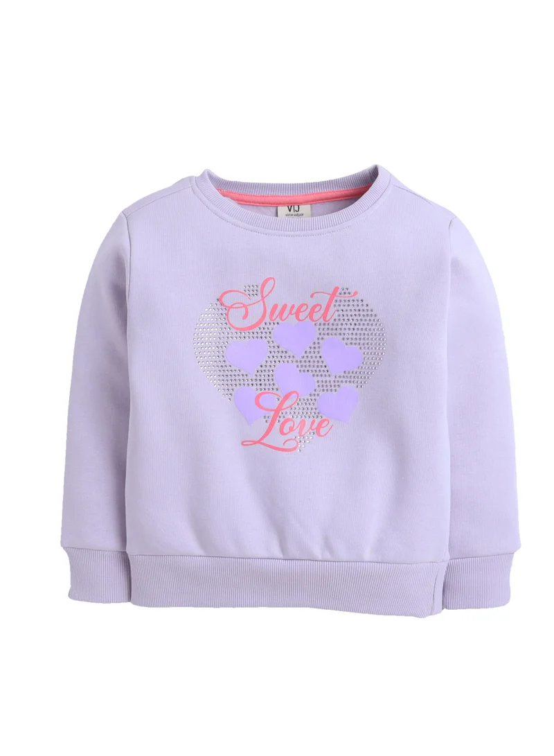 victor and jane Girls “Sweet Love” Heart Fleece Sweatshirt