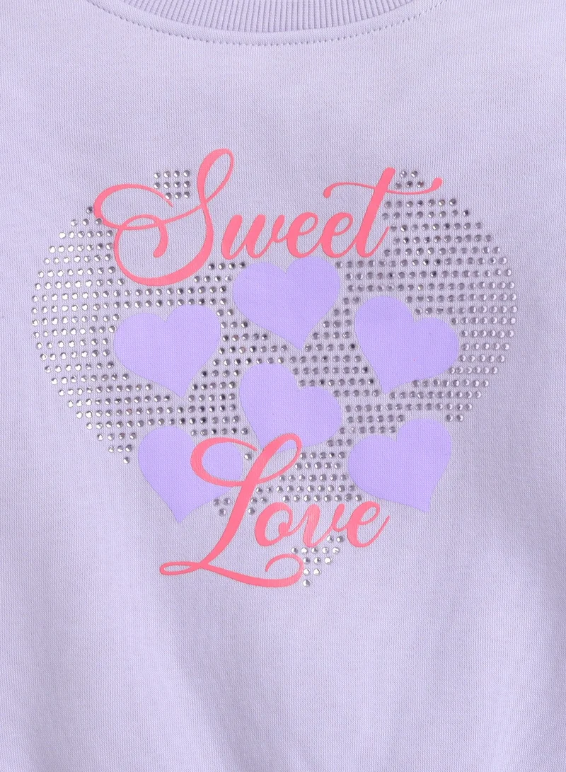 Victor And Jane  Girls “Sweet Love” Heart Fleece Sweatshirt for Women | Best Price UAE