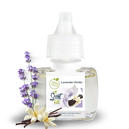 Scent Fill 100% Natural Lavender Vanilla Plug in Air Freshener, Scented Oil Refills, 2 Refills + Diffuser - Image 2