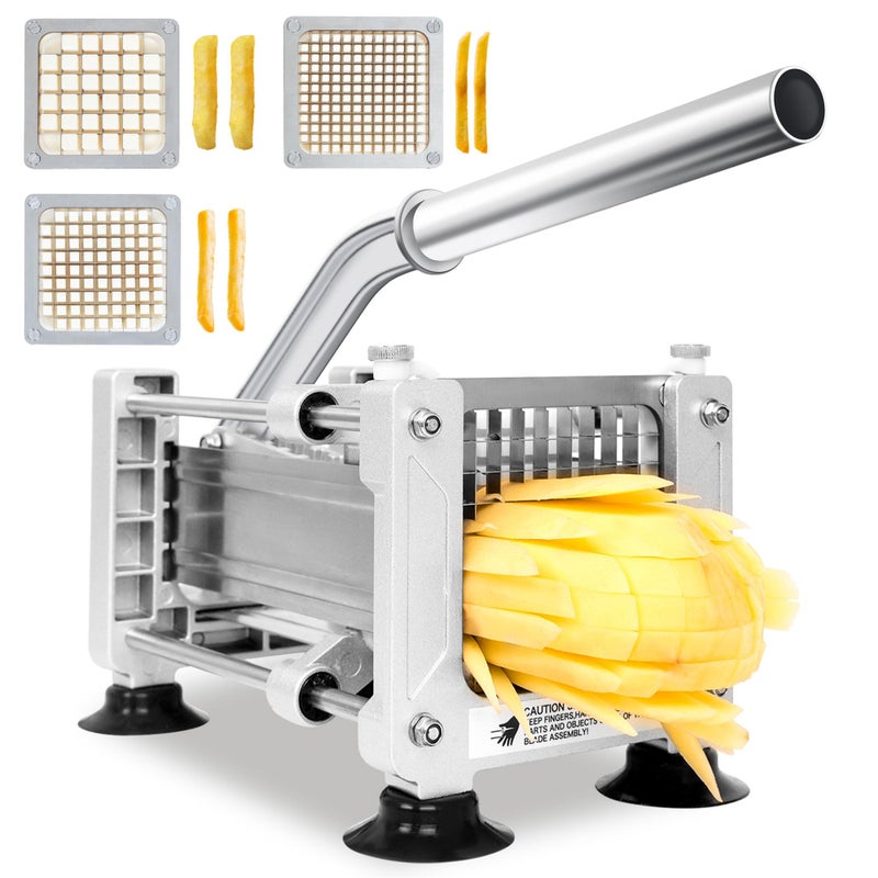 BIEAMA French Fry Cutter, Potato Cutter with 1/4", 3/8", 1/2" Stainless Steel Blades, Fries Cutter for Potatoes, Carrots - Image 1