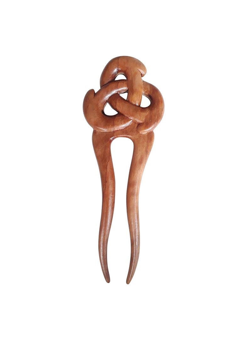 Marycrafts - Marycrafts Wooden Celtic Knot Hair Fork Hairfork Hair Pin Hairpin Hair Accessory Hair Toy Handmade 1 pc - Image 1