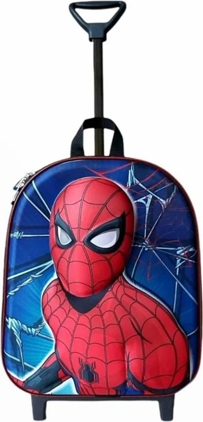 دي زي سي كوزنلر أفم Dzc Cousins ​​Avm Kindergarten Nursery Children's Suitcase Backpack with Rickshaw Spiderman Wheels