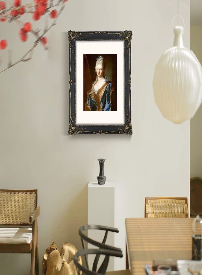 IAMOY 11x14 Picture Frame with Mat for 8x10, Vintage Black Poster Frame with Gold Accents, Gothic Photo Display for Gallery Wall and Tabletop, Hand-Painted Floral Design Living Rooms Entryways Mantelpiece Décor - Image 4