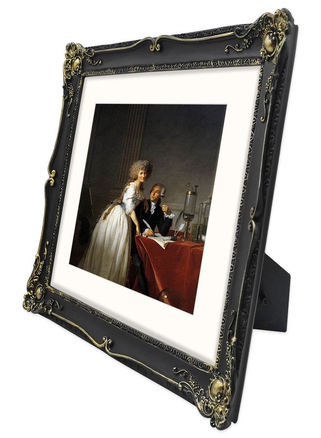 IAMOY 11x14 Picture Frame with Mat for 8x10, Vintage Black Poster Frame with Gold Accents, Gothic Photo Display for Gallery Wall and Tabletop, Hand-Painted Floral Design Living Rooms Entryways Mantelpiece Décor - Image 2