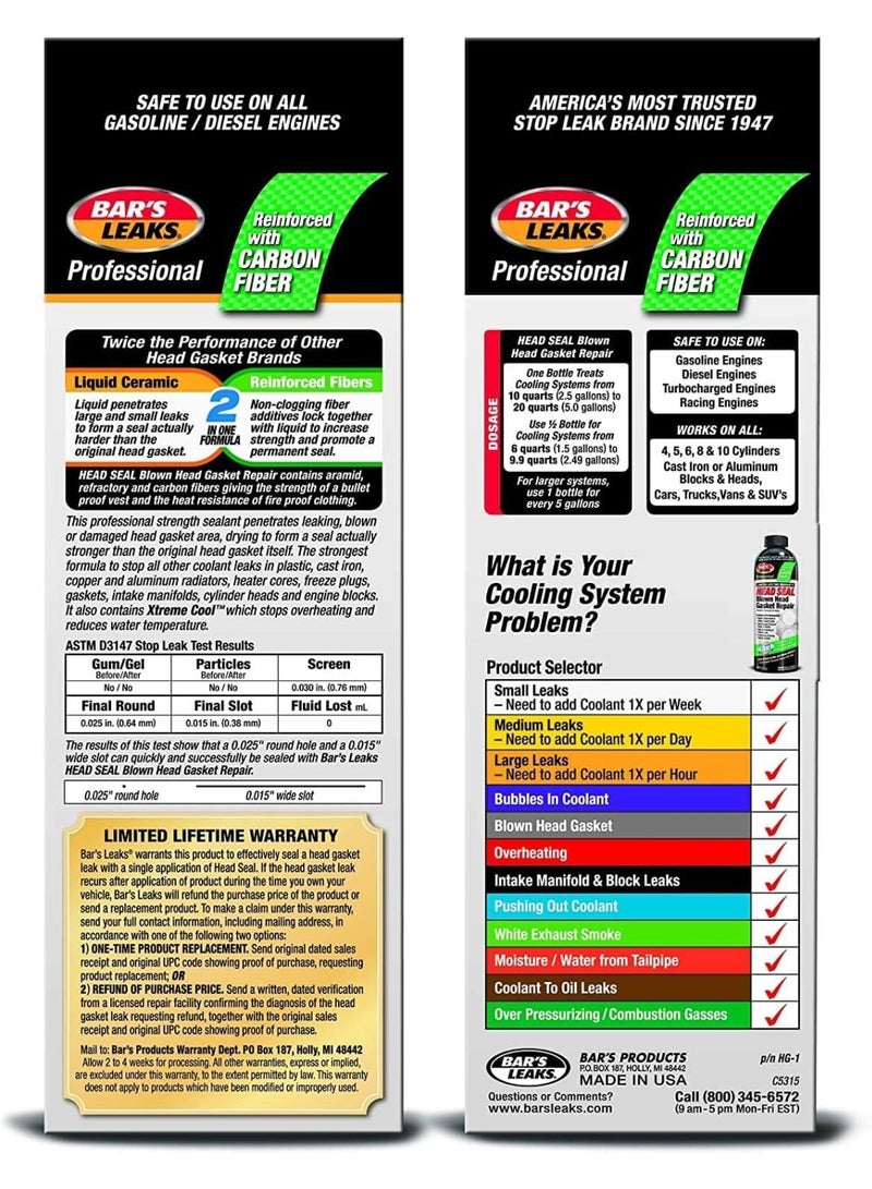 Bar's Leaks HG-1 HEAD SEAL Blown Head Gasket Repair - Image 4