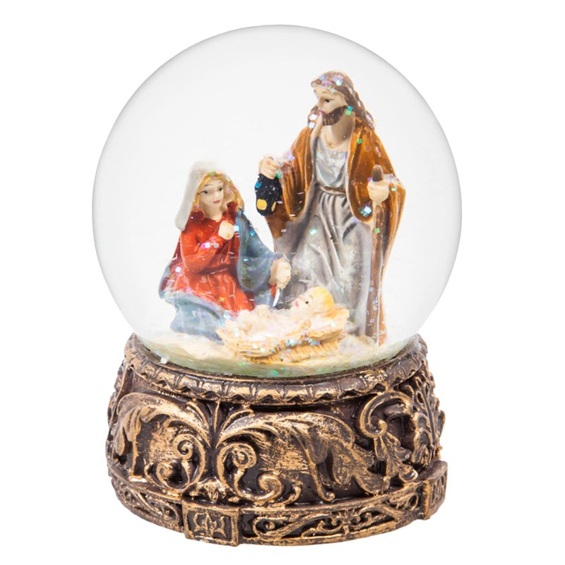 Christmas Musical Snow Globe Polystone Water Glass Snow Globe for Holiday SnowmanLet it Snow