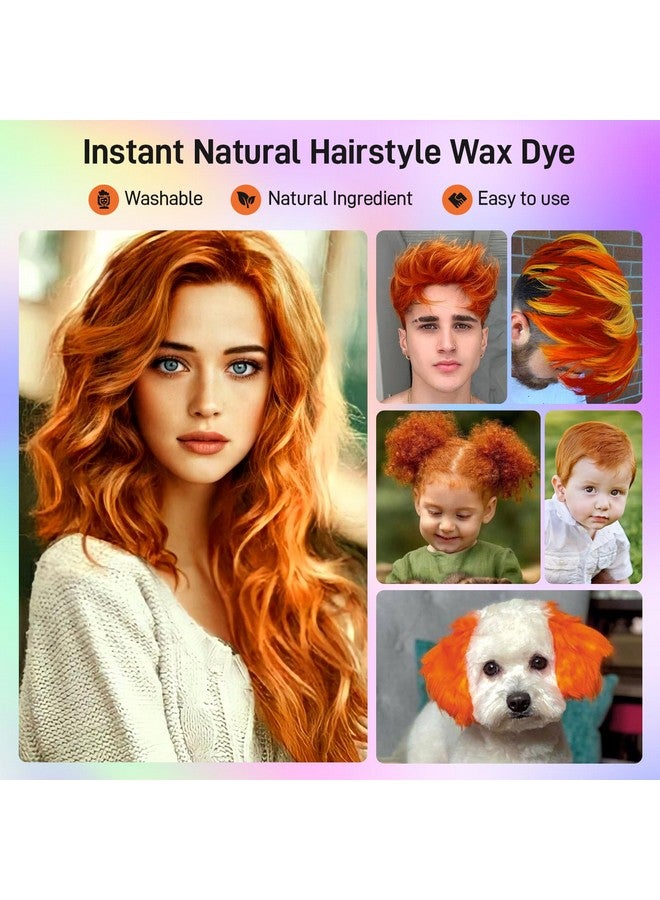 Spdoo Orange Temporary Hair Dye,Temporary Hair Color Wax,Natural Washable Hair Dye Temp Hair Color for Women Men Kids Party Cosplay Halloween - Image 3