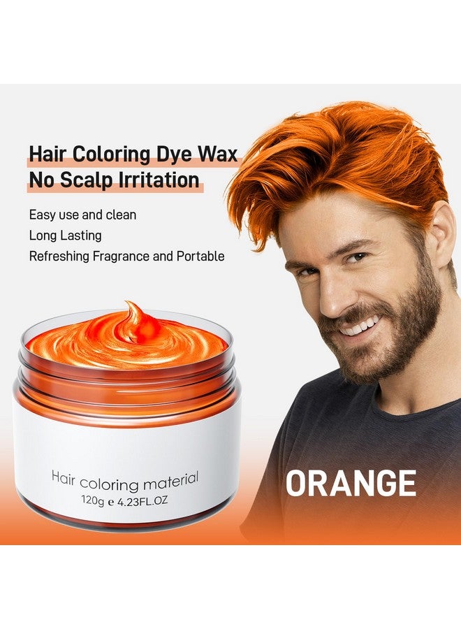 Spdoo Orange Temporary Hair Dye,Temporary Hair Color Wax,Natural Washable Hair Dye Temp Hair Color for Women Men Kids Party Cosplay Halloween - Image 2