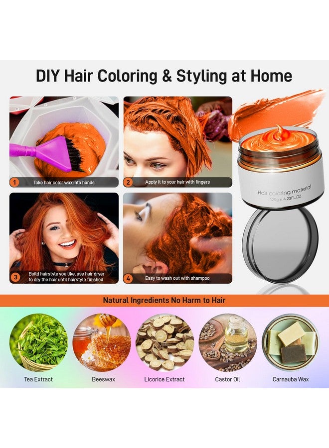 Spdoo Orange Temporary Hair Dye,Temporary Hair Color Wax,Natural Washable Hair Dye Temp Hair Color for Women Men Kids Party Cosplay Halloween - Image 4