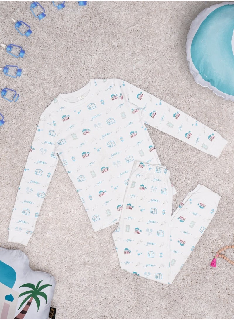 Hilalful HilalFul Pyjama Set For Unisex Kids & Children | 4-6 Years | 100% Organic Cotton | Eco-Friendly | Soft & Breathable Fabric | Kids Sleepwear Clothing | Comfortable | Hypoallergenic | Skin Friendly 