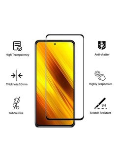 ماركة غير محددة واقي شاشة من الزجاج المقوى لهاتف Xiaomi Poco X3 شفاف / أسود  - Image 2