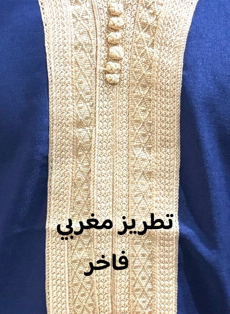 Men's Shirt, Nightgown, Moroccan Robe, Comfortable Men's Gifts Luxury Men's House Robe for Comfort Moroccan Shirt, Men's Summer Shirt, Short Sleeve Shirt, Men's Robe Comfortable Men's Gifts - Image 2