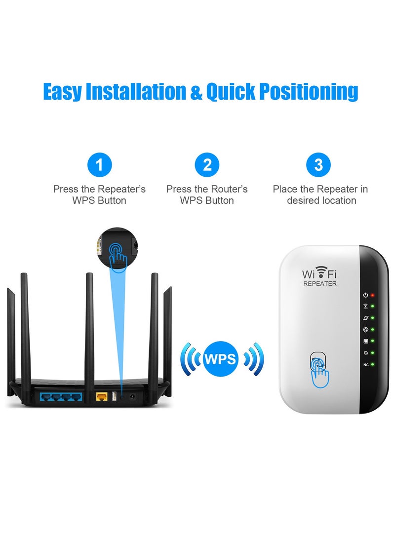 RATSAW - WiFi Extender Network Range Assistant Up to 5000sq ft and 40 Devices WiFi Range Extender Wireless Internet Repeater Long Range Amplifier with Ethernet Port - Image 1
