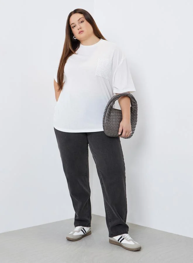 Styli Styli Plus Size High Rise Mom Jeans