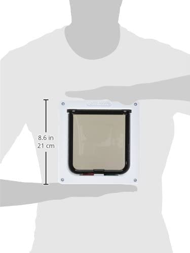 Cat Mate 4-Way-Locking Cat Flap with Door Liner to 50mm (2 inches), Easy Installation in UPVC Doors, Walls, and Wooden Doors - White - Image 2