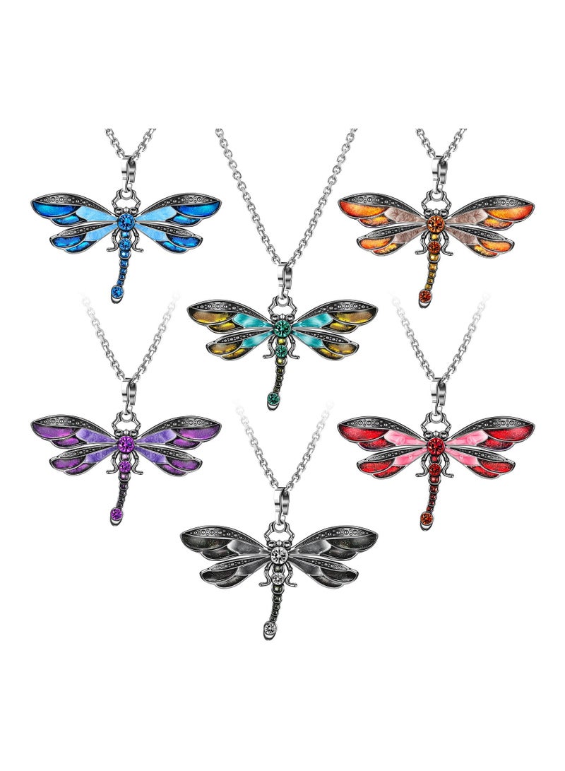 SYOSI 6 Pieces Bohemian Jewelry Bohemian Necklace for Women Pendant Colorful Enamel Necklace Vintage Multilayer Necklace Enamel Ethnic - Image 1