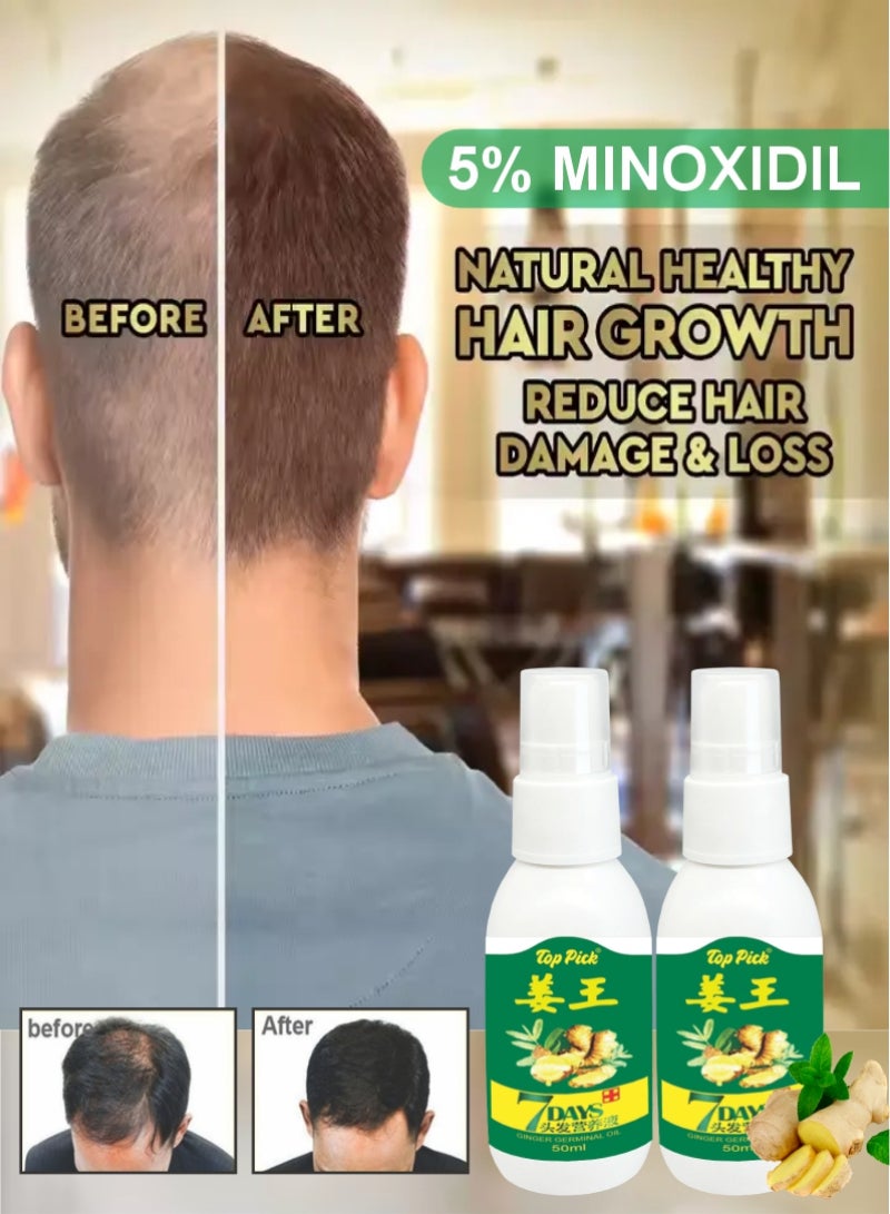 Top Pick Hair Growth Oil Serum For Damaged Hair Treatment 7 Days Ginger 50ml Pack Of 2