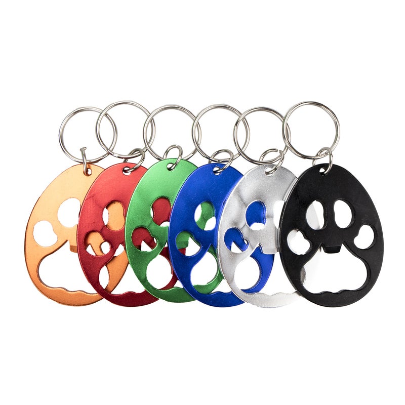 SWATOM SWATOM Dog Paw Keychain Bottle Opener Beer Opener Tool Key Tag Chain Ring 6 Piece 