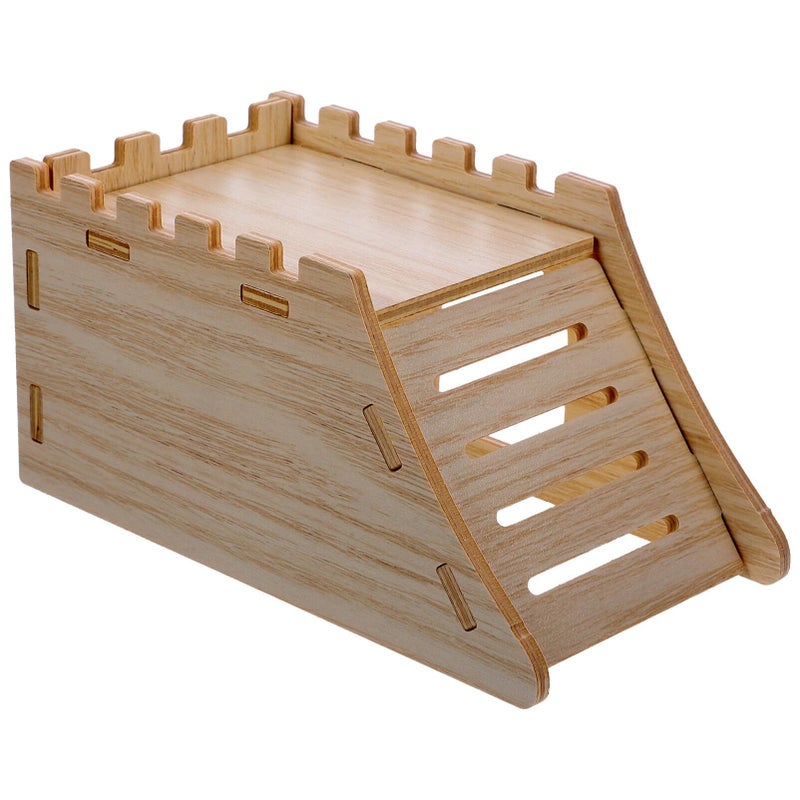 Wooden Hideout House For Guinea Pigs Hamsters Chinchillas Small Animal Maze Toy Hut - Image 2