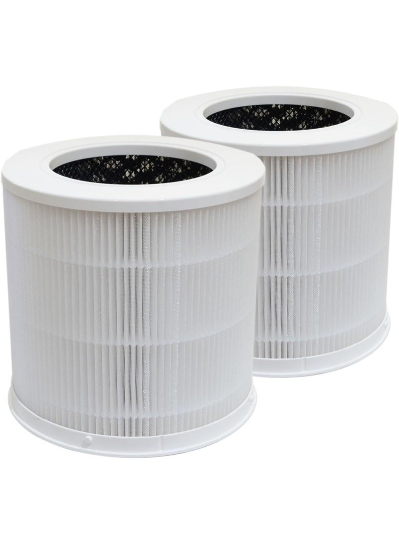 PUREBURG Replacement Filter Compatible with Xiaomi 4 Compact Smart Air Purifier, 2-Pack H13 HEPA 3-Stage Filtration Activated Carbon 2-in-1 