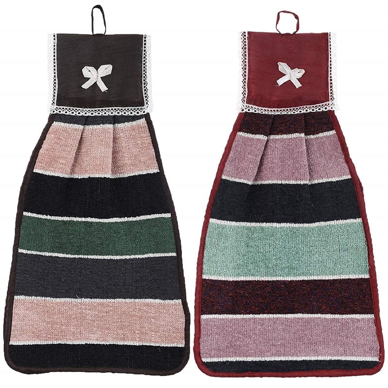 A CUBE LUXURY SOLUTIONS A CUBE LUXURY SOLUTIONS Hanging Cotton 2 Pieces Cotton Washbasin NapkinHand Towel for Kitchen and Bathroom 2  - Image 1