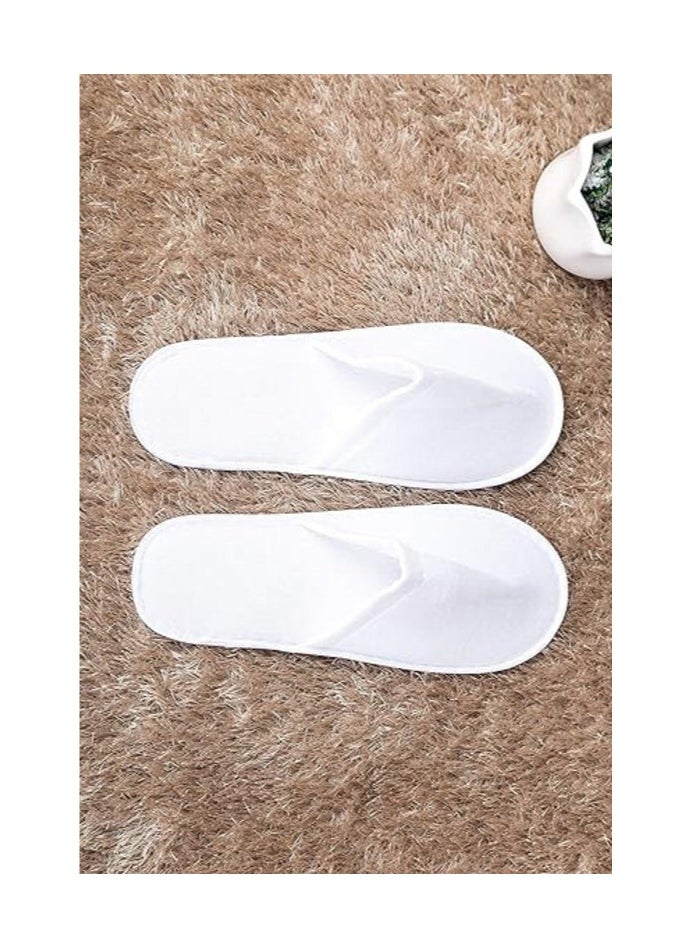 Generic - 10 Pairs of Standard Soft Disposable Fabric Slippers for Guests,serviced apartments, Hotel, or Spa - Comfortable, Hygienic, and Lightweight - Image 1