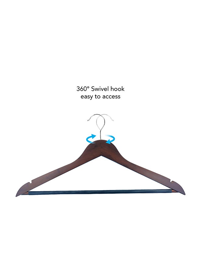 Noon East 10 Piece Wooden Suit Hangers with Non-Slip Pants and Smooth Finish Solid Wood Coat Hanger, 360 Degree Swivel Hook & Precisely Cut Notches for Camisole, Jacket, Pant, Dress Clothes, Vintage 44x22.5cm - Image 4