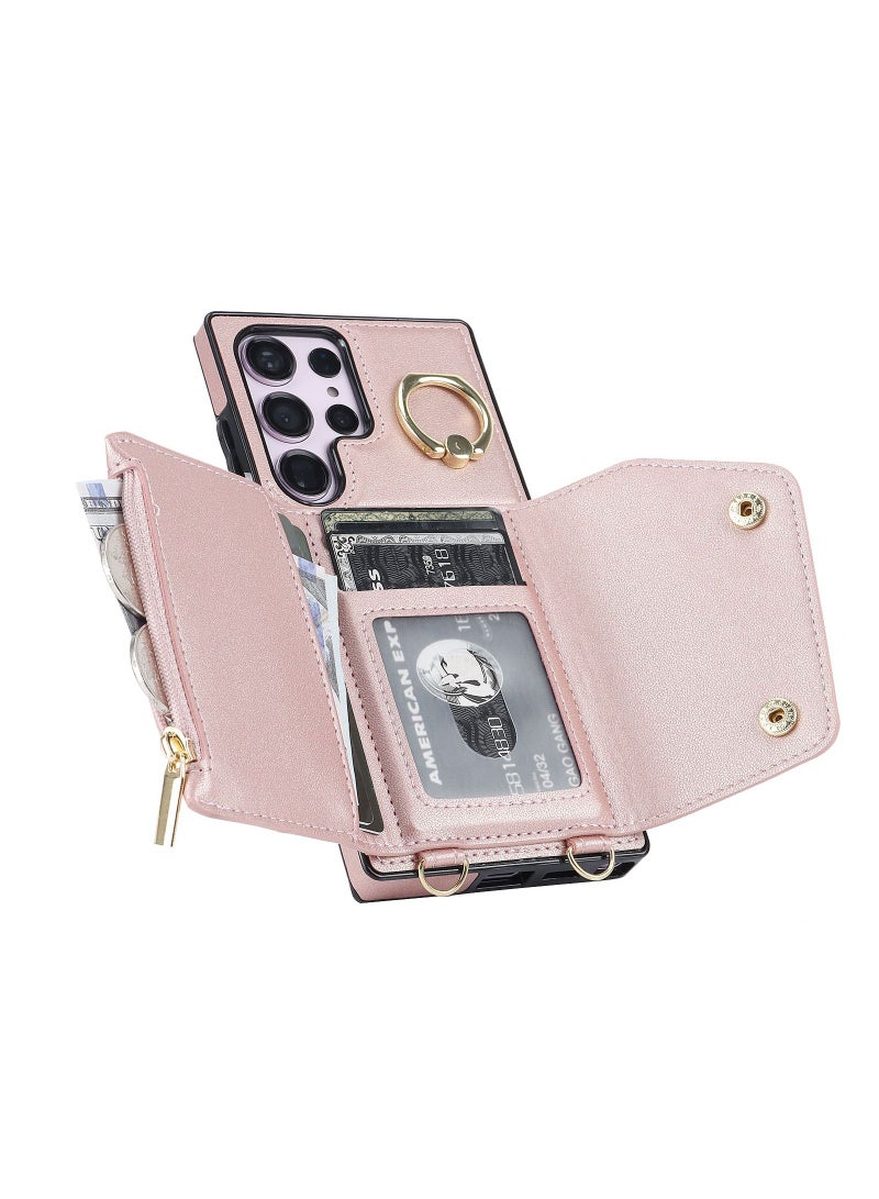 Suteni Flip Cover Crossbody Band Card Slots Leather Phone Case for Samsung - Image 3