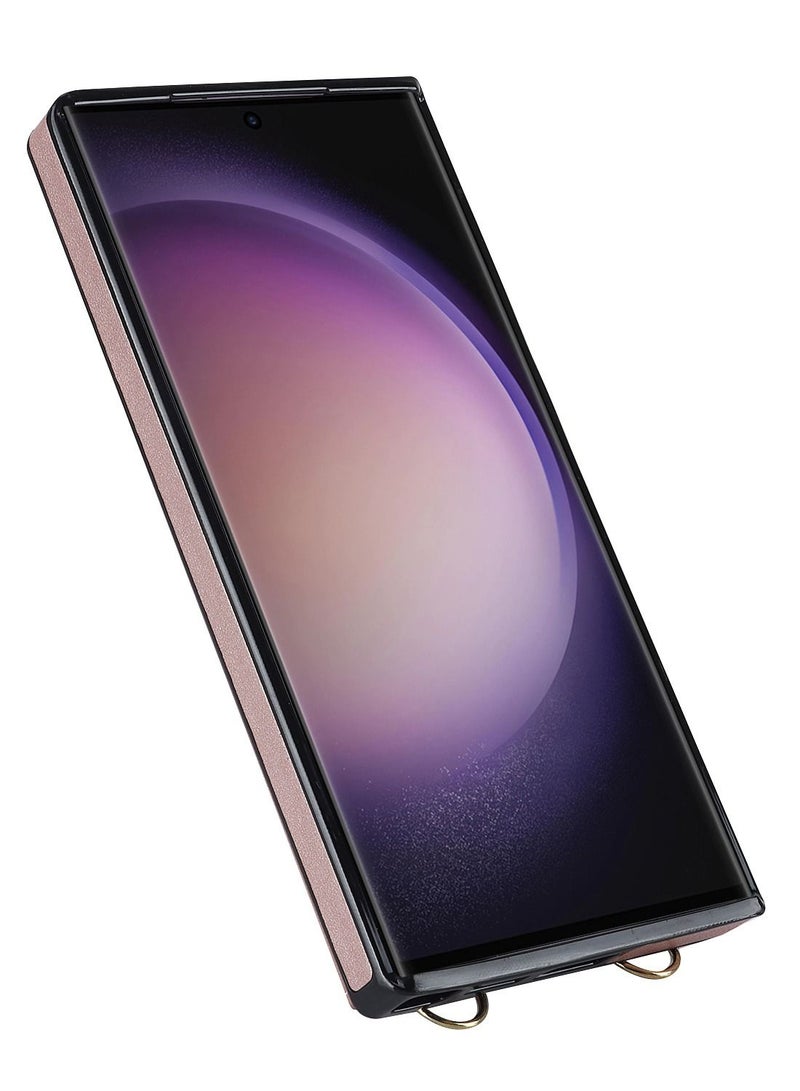 Suteni Flip Cover Crossbody Band Card Slots Leather Phone Case for Samsung - Image 2