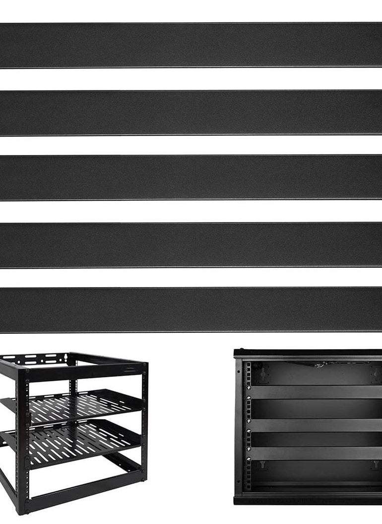 Excefore 1U Blank Panel, 5 Pcs Metal Rack Mount Filler Panels, Suitable for 19-inch Server Rack Cabinets/Enclosures/Network Cabinets, Color: Black.  - Image 1