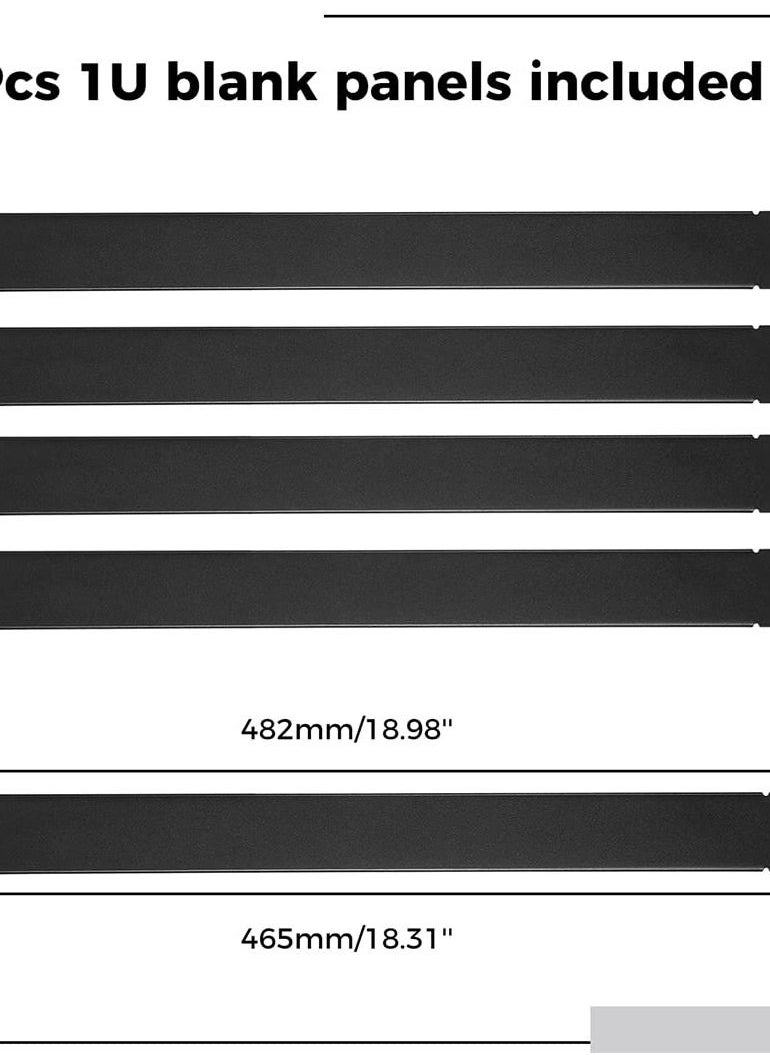 Excefore 1U Blank Panel, 5 Pcs Metal Rack Mount Filler Panels, Suitable for 19-inch Server Rack Cabinets/Enclosures/Network Cabinets, Color: Black.  - Image 5