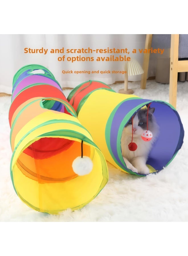 🎪 Interactive Indoor Cat Tunnel Toy – Crinkle S-Shape Pop-Up Tunnel with Rainbow Colors - Image 3
