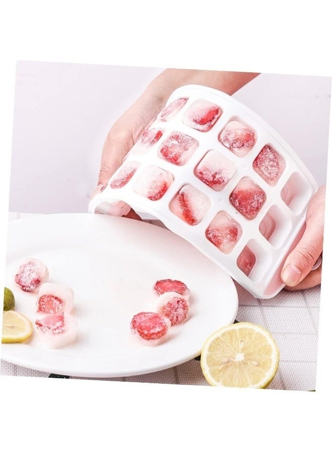 قالب مكعبات ثلج سيليكون عالي الجودة – 21 مكعب قابل للفك بسهولة والتكديس داخل الفريزر – مثالي للمشروبات، العصائر، الآيس كريم وطعام الأطفال – تصميم ملون ممتع -قطعتان - Image 2