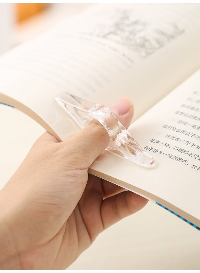 حامل صفحات الكتب للقراءة، موزع أكريليك شفاف مع حلقة للإبهام أو الأصابع، إشارة مرجعية للقارئ النشط، صغير الحجم وسهل الحمل للكتب ذات الغلاف الورقي أو الغلاف الصلب - Image 2