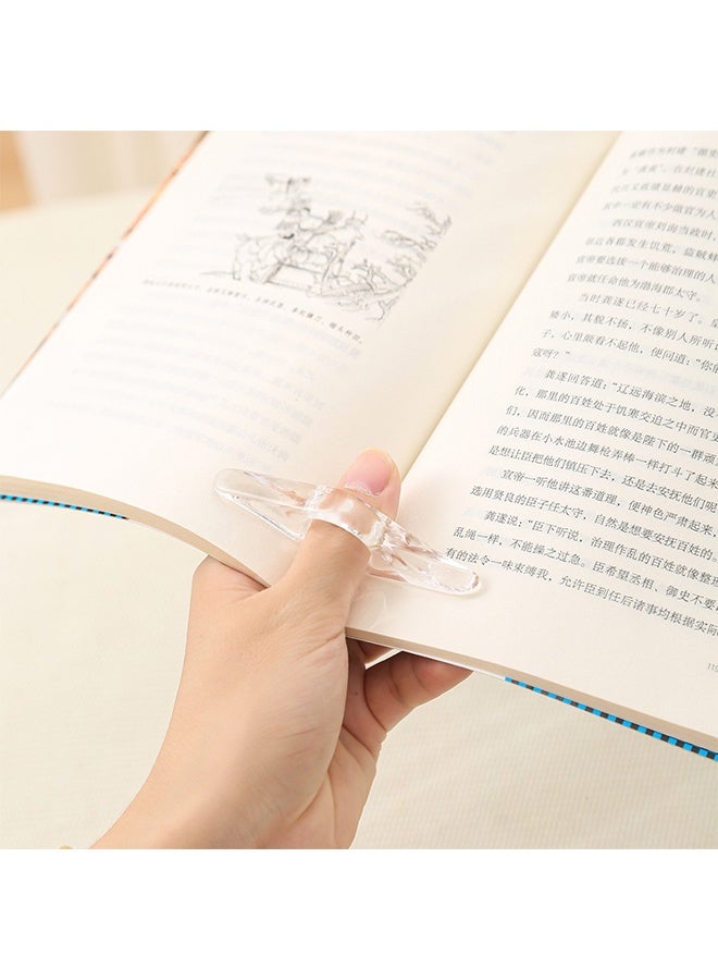 حامل صفحات الكتب للقراءة، موزع أكريليك شفاف مع حلقة للإبهام أو الأصابع، إشارة مرجعية للقارئ النشط، صغير الحجم وسهل الحمل للكتب ذات الغلاف الورقي أو الغلاف الصلب - Image 3