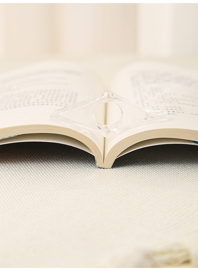 حامل صفحات الكتب للقراءة، موزع أكريليك شفاف مع حلقة للإبهام أو الأصابع، إشارة مرجعية للقارئ النشط، صغير الحجم وسهل الحمل للكتب ذات الغلاف الورقي أو الغلاف الصلب - Image 1