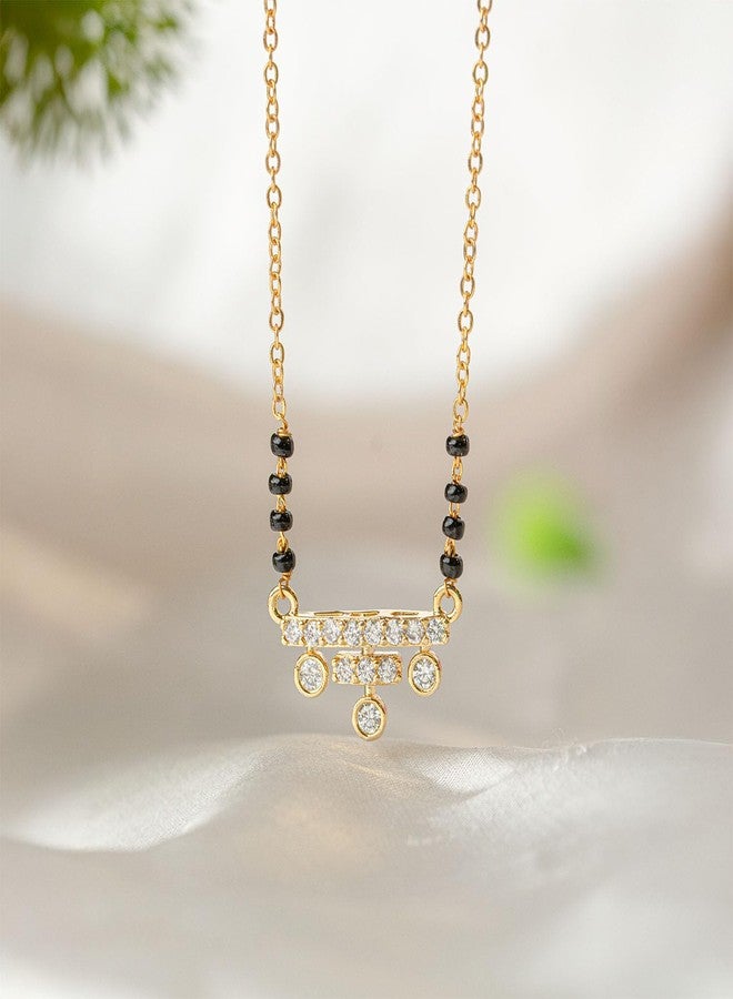 Mesmerize Modern Mangalsutra for Women | Stylish Mangalsutra | Premium Stainless Steel | Black Beads | Hypoallergenic & Tarnish-Free | Elegant & Lightweight (Trinity Vati) - Image 2
