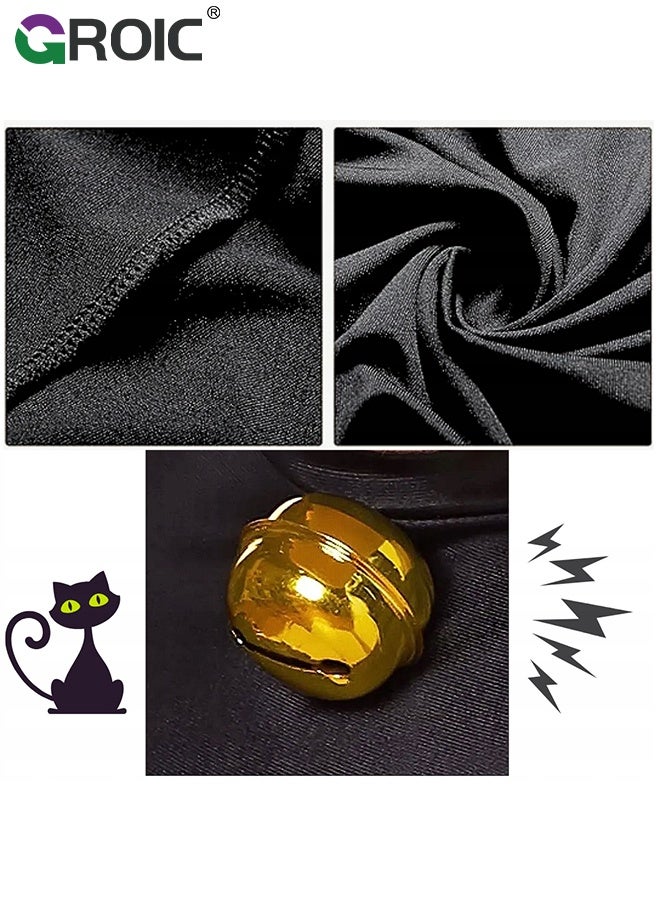 GROIC 5PCS Miraculous Black Cat Costume Black Cat Cosplay Costume Kids Costume with Eye Mask, Ears, Bell, Tail - Image 5