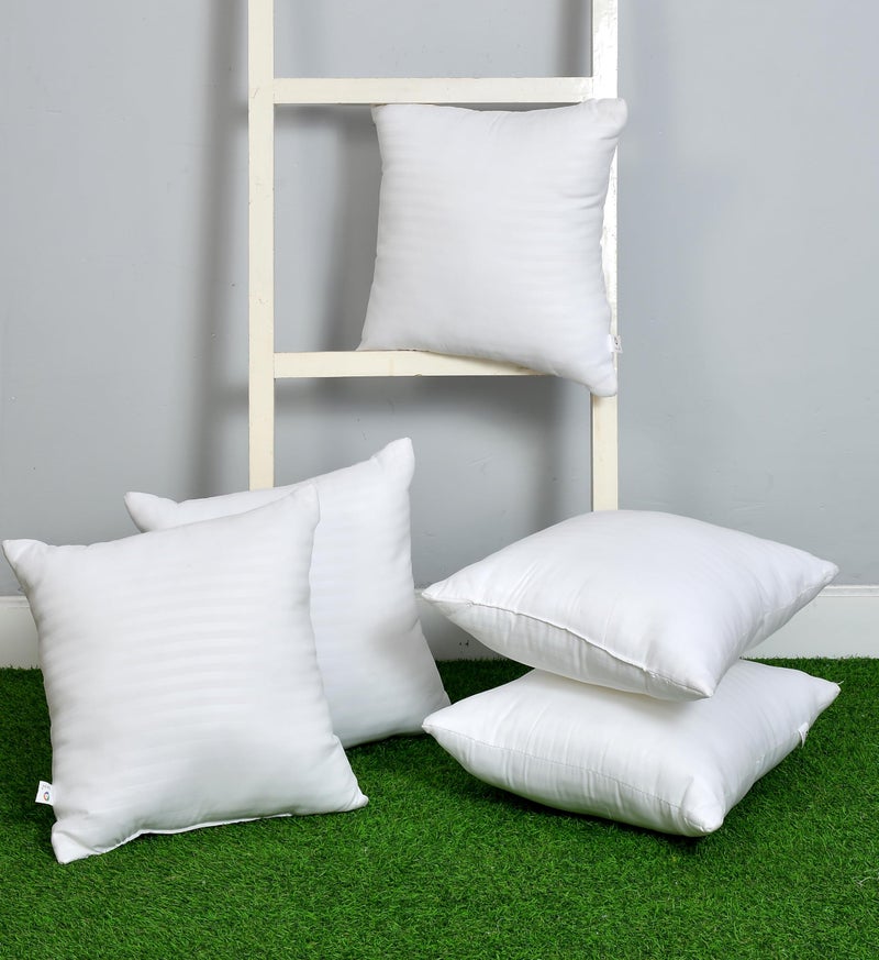 HFI UrbanArts Virgin Microfiber Cushion Fillers - Pack of 5 Pcs, 20 x 20 Inches, White, Hotel Quality | Odourless & Dust Mite | Cushions for Sofa, Cushions for Bed, Sofa Pillow, Cushion Pillows - Image 1