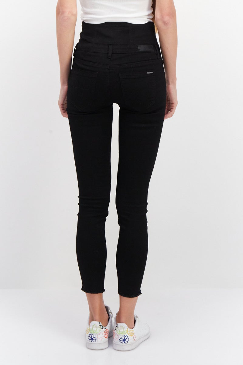 VERO MODA Women Skinny Fit Plain Stretchable Jeans, Black - Image 4