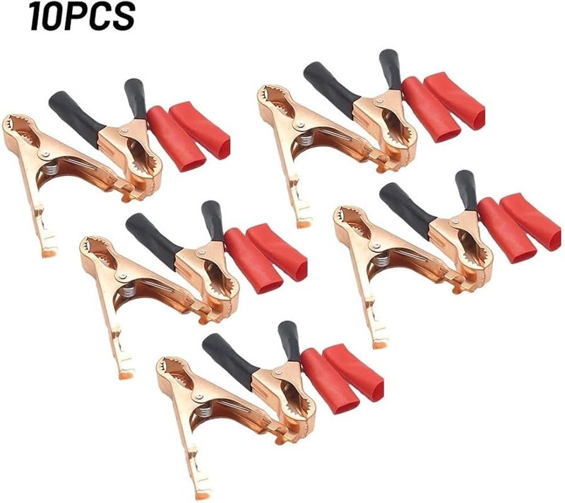 مشابك تمساح معزولة ثقيلة مع غطاء بنابض 10 قطع - Image 4