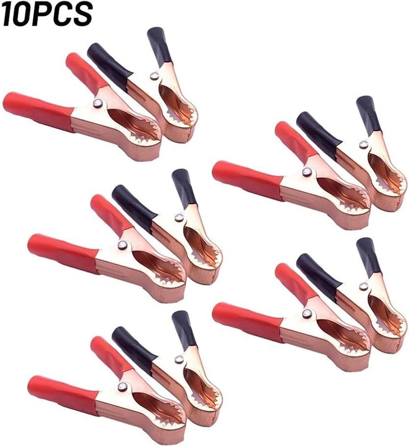 مشابك تمساح معزولة ثقيلة مع غطاء بنابض 10 قطع - Image 5