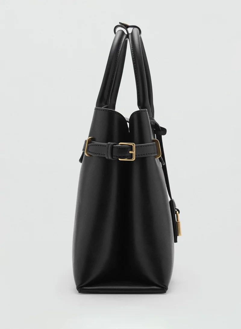 MANGO Shopper Bag With Padlock
