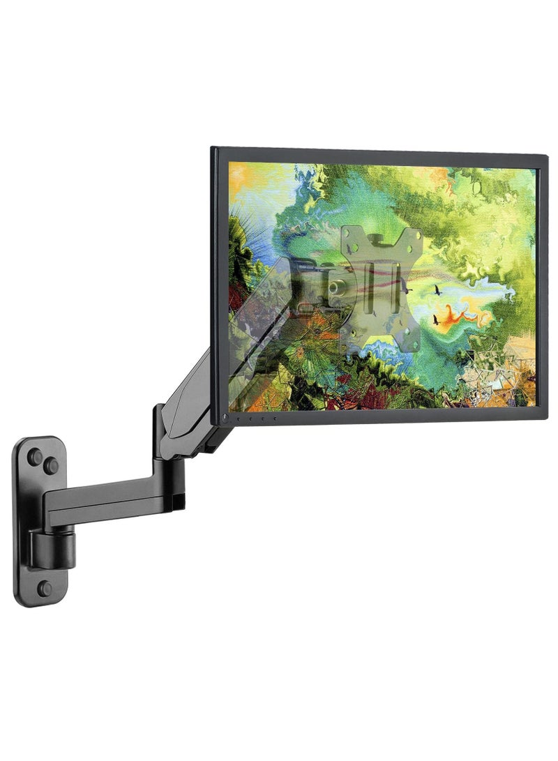 Y&D Single Monitor Wall Mount for 17 to 35 Inch Computer Screens, Gas Spring Arm Holds Up 12kg , with Fits Four VESA Mounting Sizes 75x75, 100x100, Black - Image 1