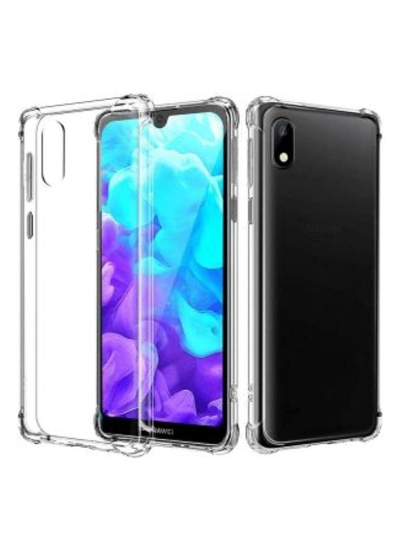 جراب شفاف بزوايا مضادة للصدمات من البولي يوريثين المقاوم للحرارة لموبايل هواوي واي 5 2019 / Huawei Y5 2019  من تين تك – شفاف